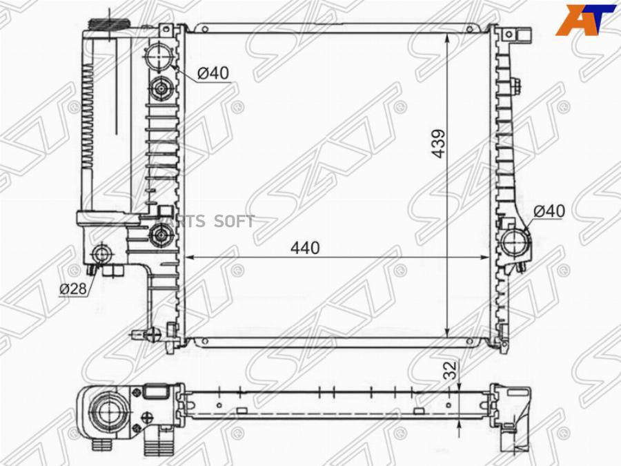 

SAT Радиатор BMW 3-SERIES E30 1.6 82-90/BMW E36 1.6/1.8/2.0/2.5 90-96