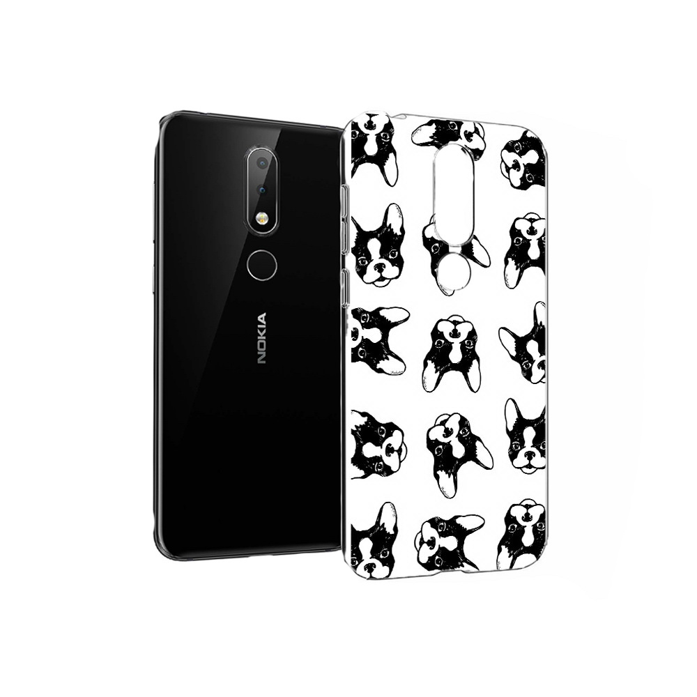 

Чехол MyPads Tocco для Nokia X6 черно белые собачки (PT115295.99.683), Прозрачный, Tocco