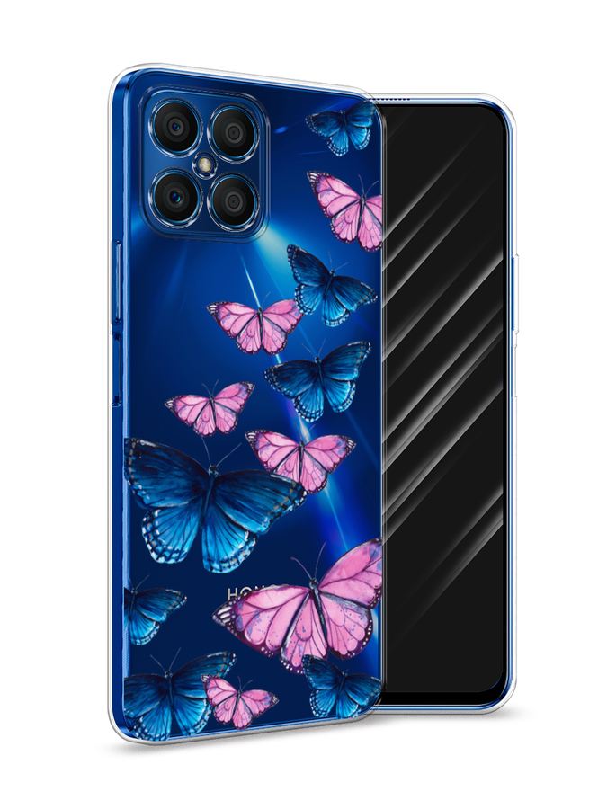 

Чехол Awog на Honor X8 "Полет бабочек", Синий;черный;розовый, 6107650-2