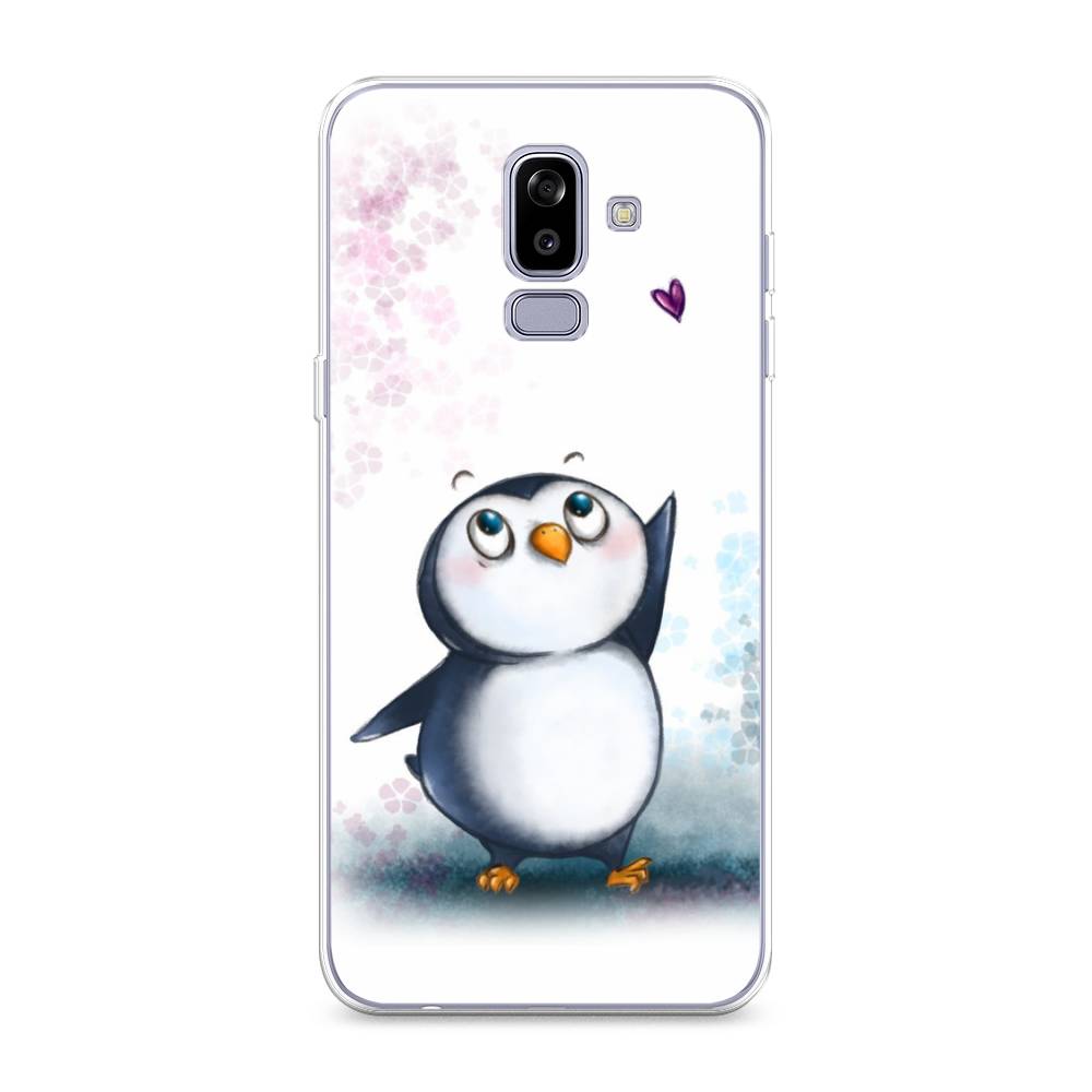 

Чехол Awog на Samsung Galaxy J8 "Пингвин и сердечко", Белый, 26550-1
