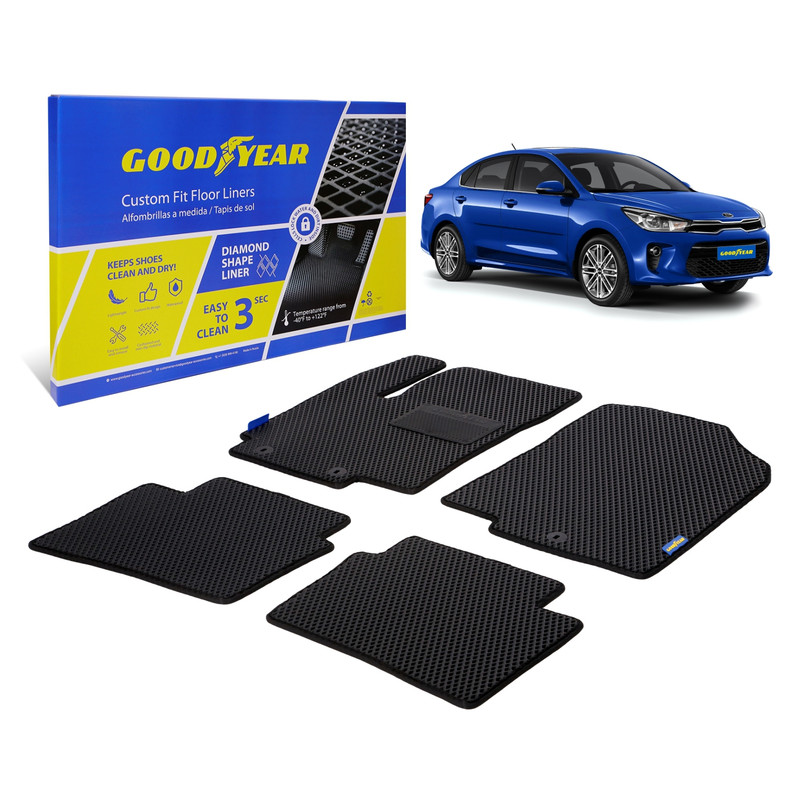 фото Ковры салона goodyear kia rio iii 2011-2017 г.в., hyundai solaris 2014-2017 г.в. 4 шт., че