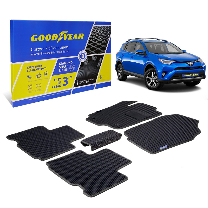 фото Ковры салона goodyear toyota rav 4 iv 2012-2019 г.в., 5 шт., черный