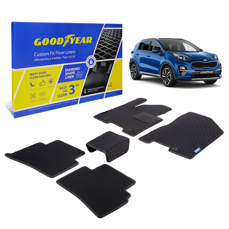 фото Ковры салона goodyear kia sportage iv 2016- н.в., 5 шт., черный