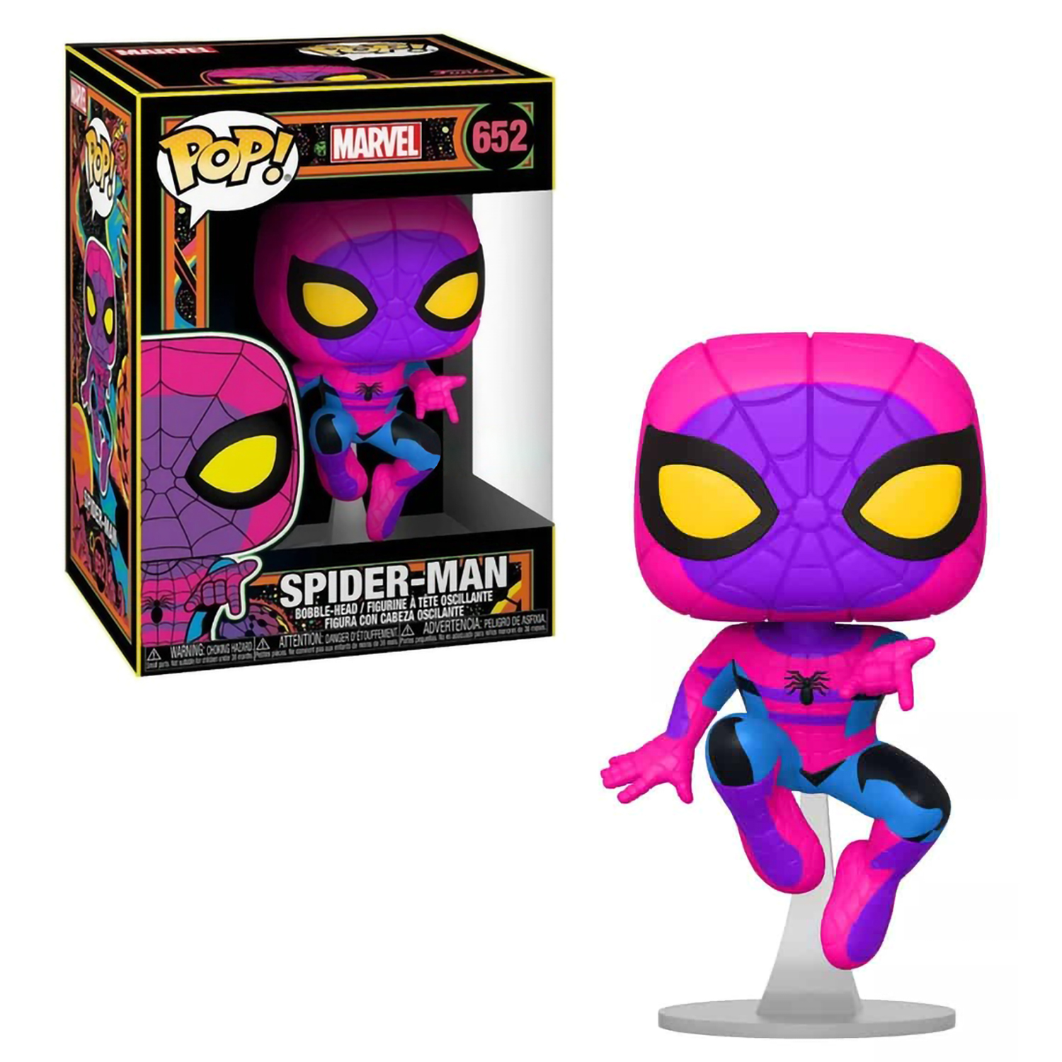 фото Фигурка funko pop! bobble marvel black light spider-man (exc) 49515