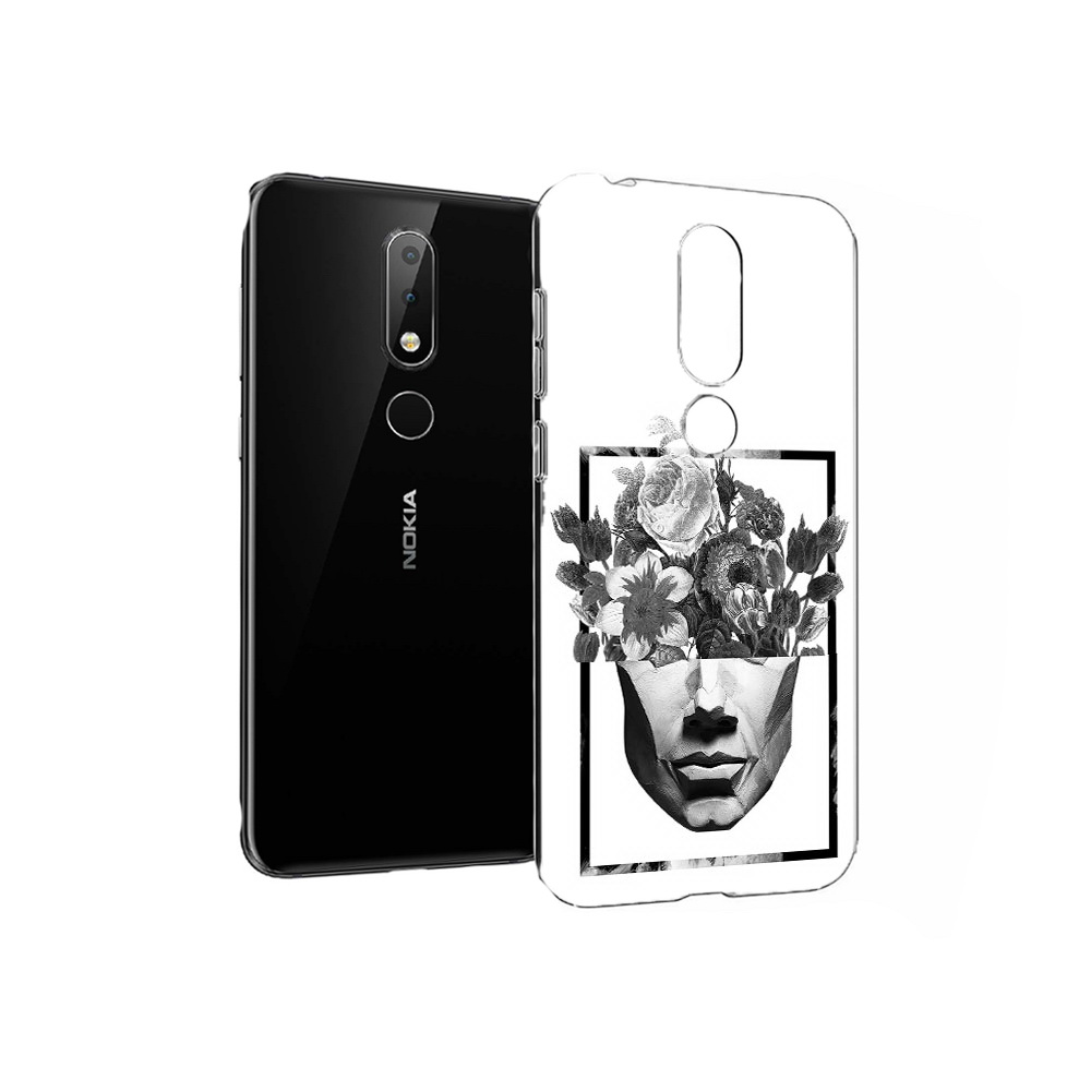 

Чехол MyPads Tocco для Nokia X6 черно белая ваза в абстракции (PT115295.99.678), Прозрачный, Tocco