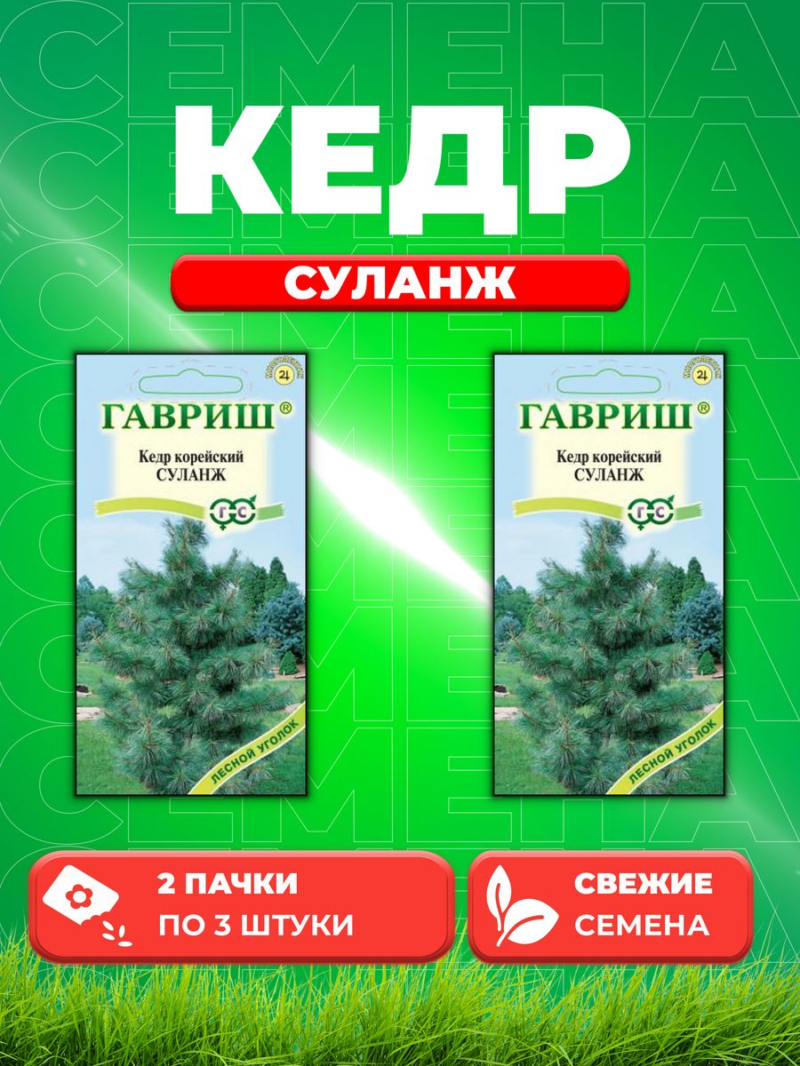 

Семена Кедр корейский Суланж 3 шт.2уп