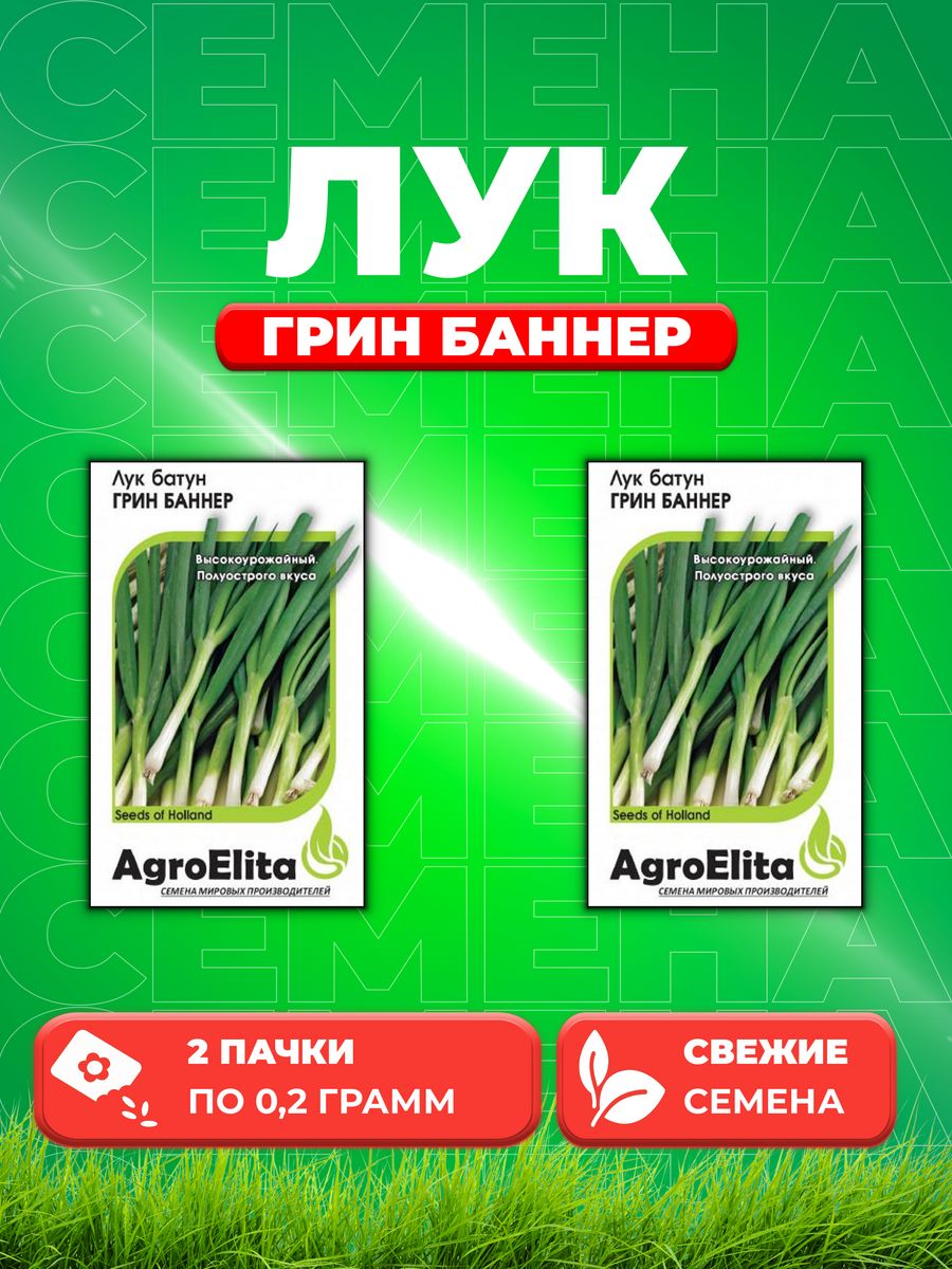 Семена Лук батун Грин Баннер, 0,2г, AgroElita, Seminis2уп