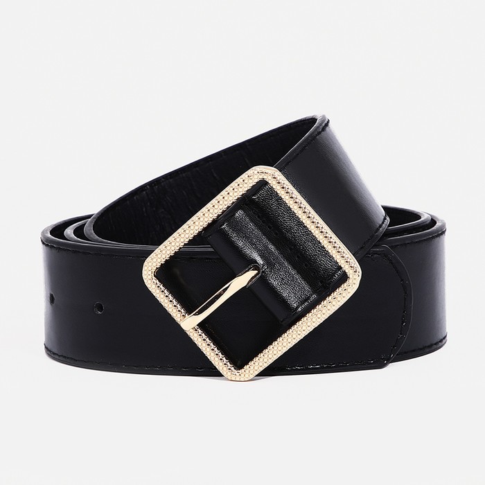 Ремень женский 9720657 черный, 100х4 см