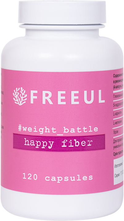 

Хэппи файбер (happy fiber) Freeul капсулы 600 мг 120 шт., happy fiber