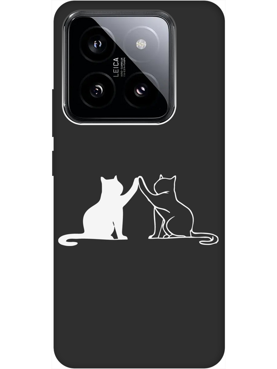 

Силиконовый чехол на Xiaomi 14 Pro с рисунком "Cats W" Soft Touch черный, Черный;белый, 20012091