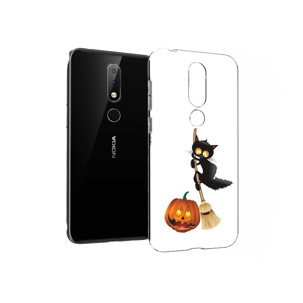 

Чехол MyPads Tocco для Nokia X6 хэлуинский котик (PT115295.99.667), Прозрачный, Tocco