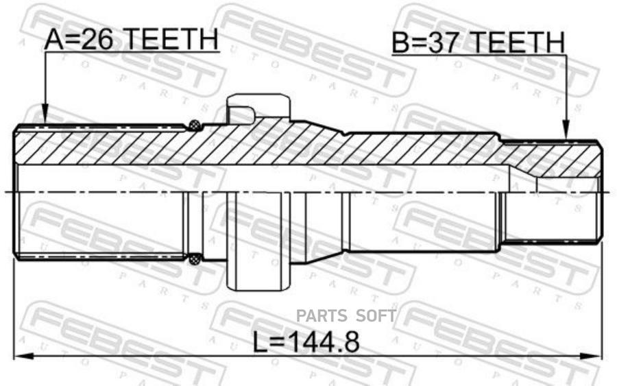 

FEBEST 2312-TRANST5RH Полуось правая 37x144.8x26