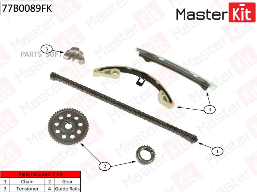 

Комплект Цепи Грм Honda Jazz 1.3 L 13 77b0089fk MasterKit 77B0089FK