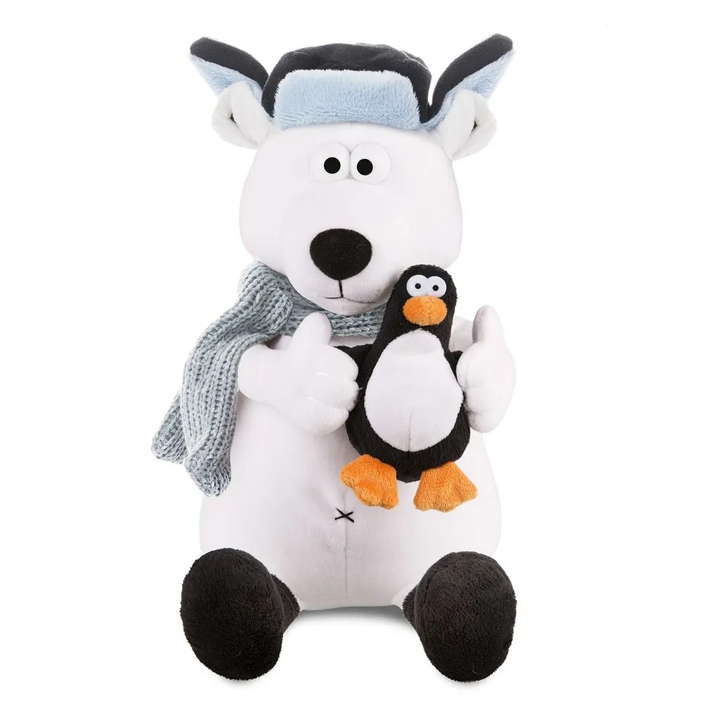 Мягкая Игрушка ДуRашки Полярный Медведь и Пингвин 26 см в Коробке мягкая игрушка дуrашки заяц