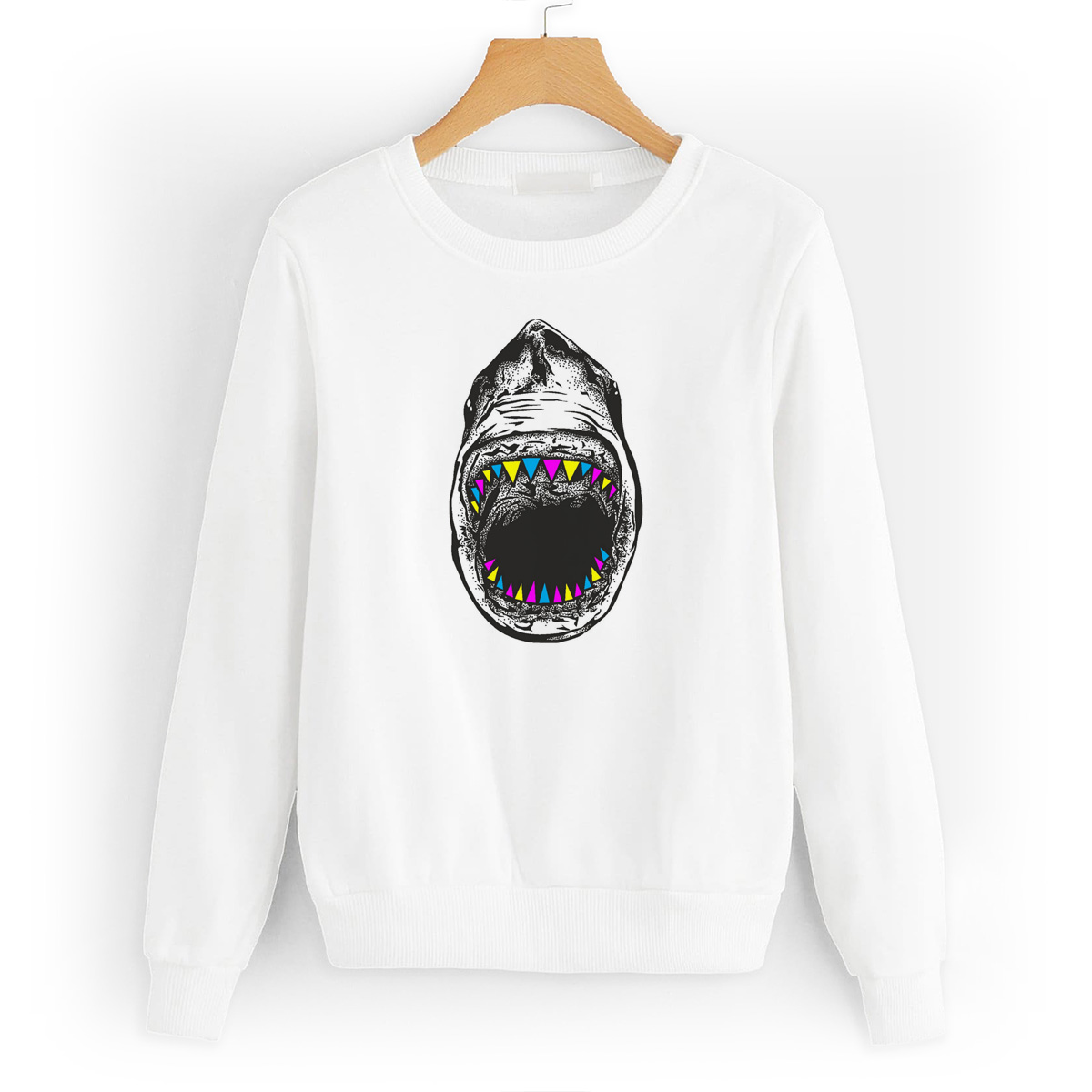 

Свитшот белый CoolPodarok акула, W0114277
