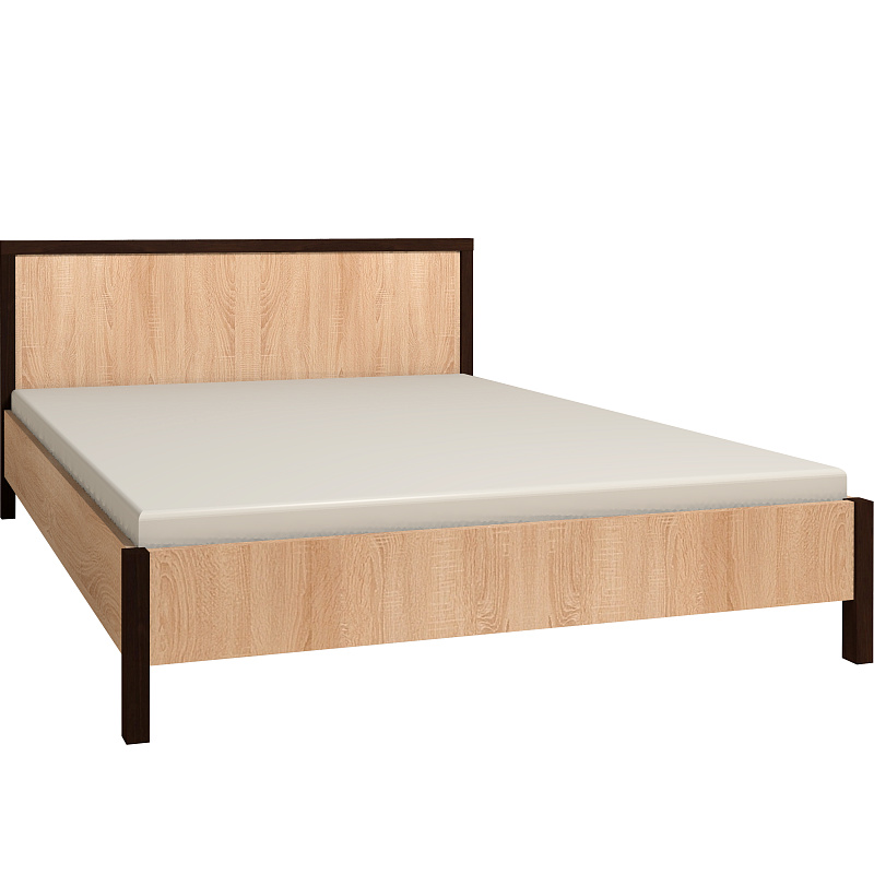 

Кровать Глазов-мебель BAUHAUS 1 1800 Дуб Сонома/Орех Шоколадный, 1800*2000 Bauhaus 1