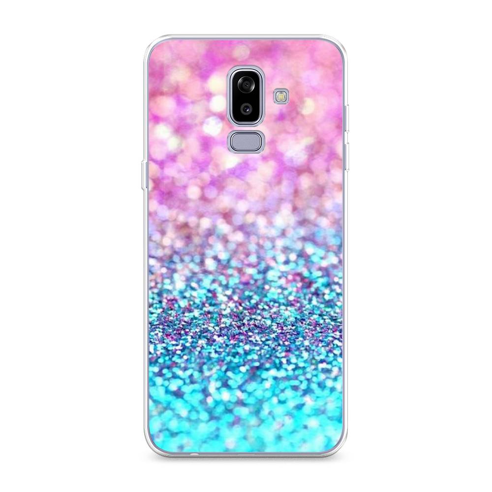 

Чехол Awog "Розово-голубые глиттеры рисунок" для Samsung Galaxy J8