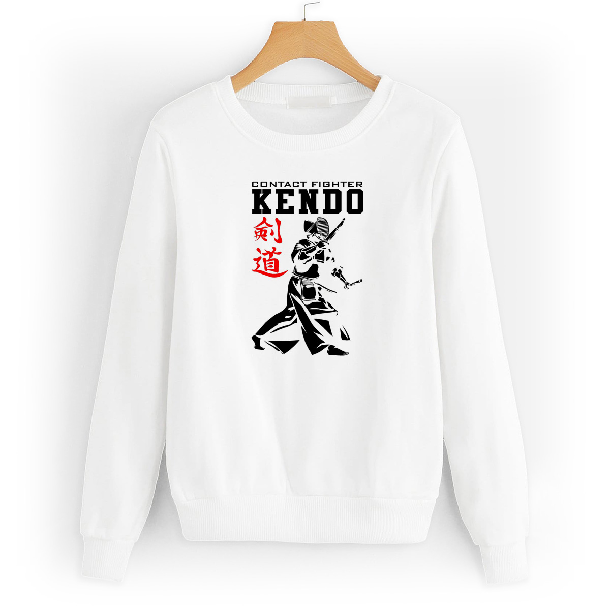 

Свитшот белый CoolPodarok Contact fighter kendo (Кендо), W0113442