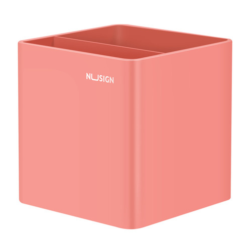 фото Подставка deli nusign ns011pink для пишущих принадлежностей 84х84х86 пластик розовый