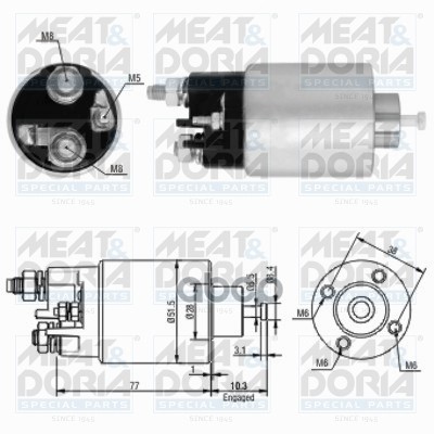 

MEAT&DORIA Реле втягивающее Nissan Micra III Renault Clio III 1.5 dCi