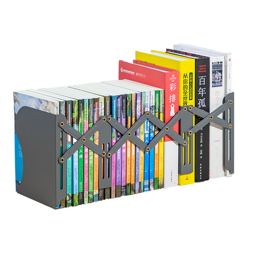 фото Подставка-ограничитель для книг deli 78630d-grey, металл, темно-серый
