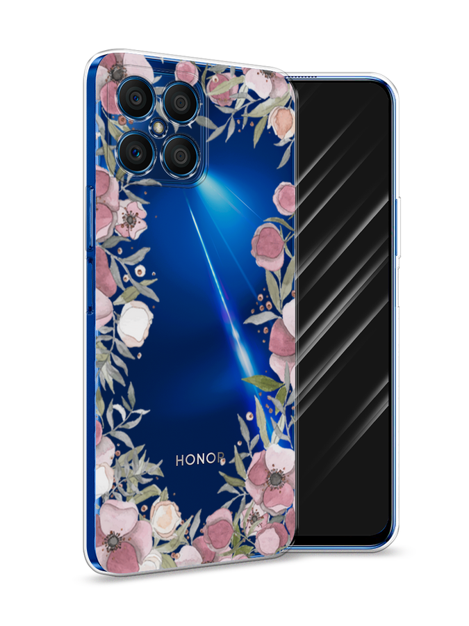 

Чехол Awog на Honor X8 "Розовая цветочная рамка", Розовый;зеленый, 6107650-8