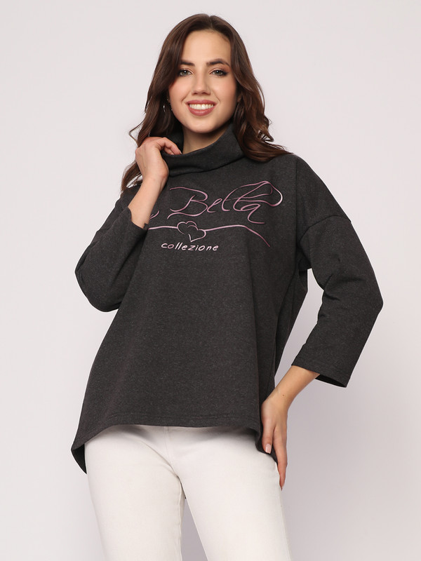 

Лонгслив женский Fashion Margo ДЖ042 серый 52 RU, ДЖ042