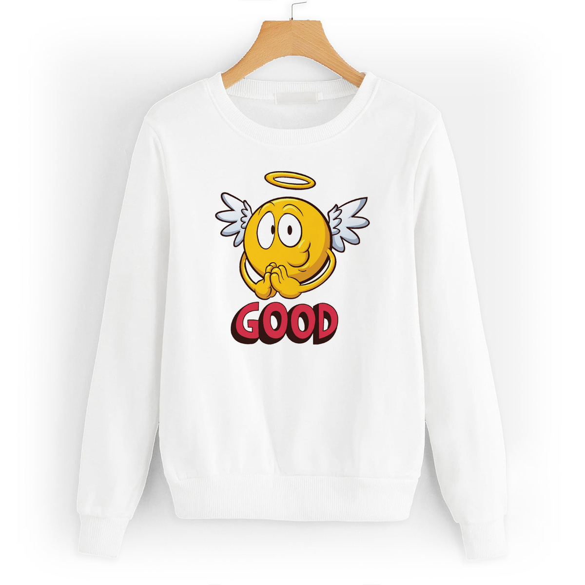 Свитшот белый CoolPodarok Good (хороший)