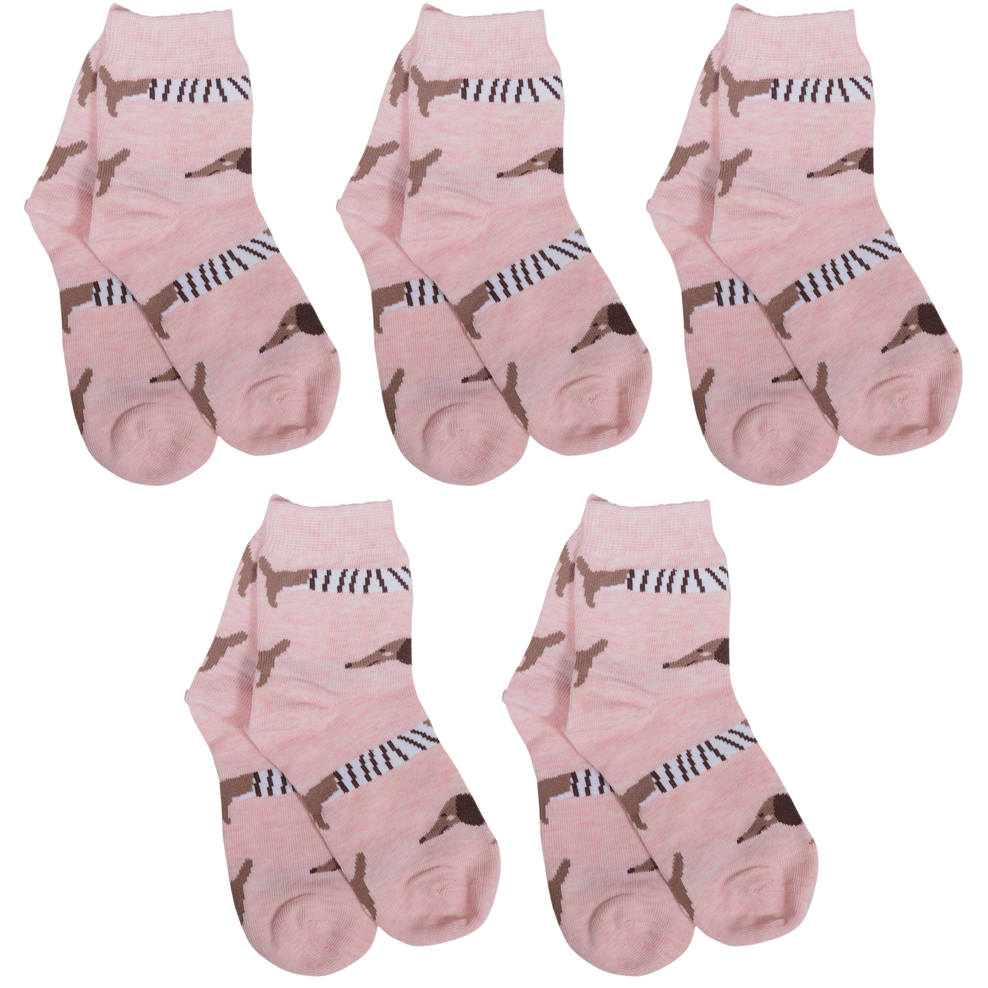 Носки для девочек Rusocks 5-Д-31353 розовый; коричневый; белый 26-28