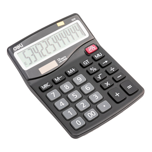 Калькулятор Deli E1210,  12-разрядный, темно-серый