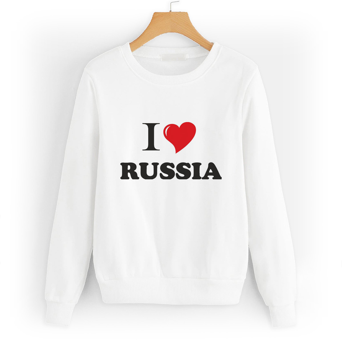 

Свитшот белый CoolPodarok Путешествия. I love Russia, W0111462