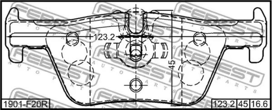 

Тормозные колодки FEBEST дисковые 1901f20r