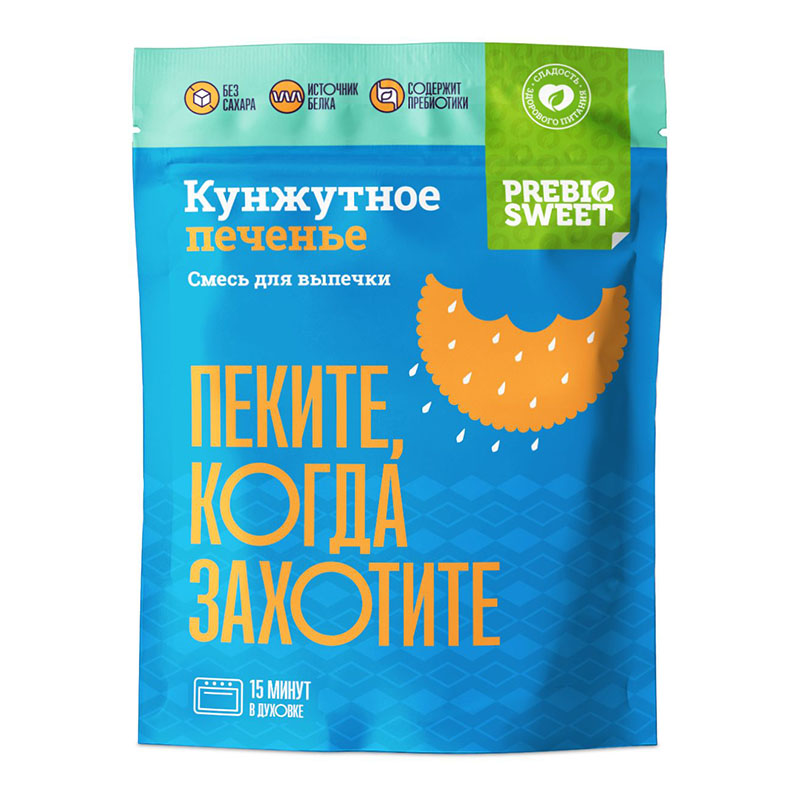 фото Cмесь сухая для выпечки печенье кунжутное 250 г prebiosweet