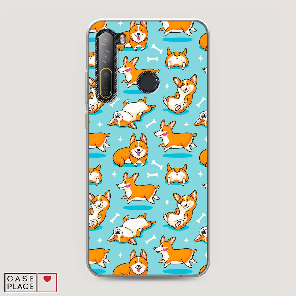 фото Чехол awog "веселые корги" для htc desire 20 pro