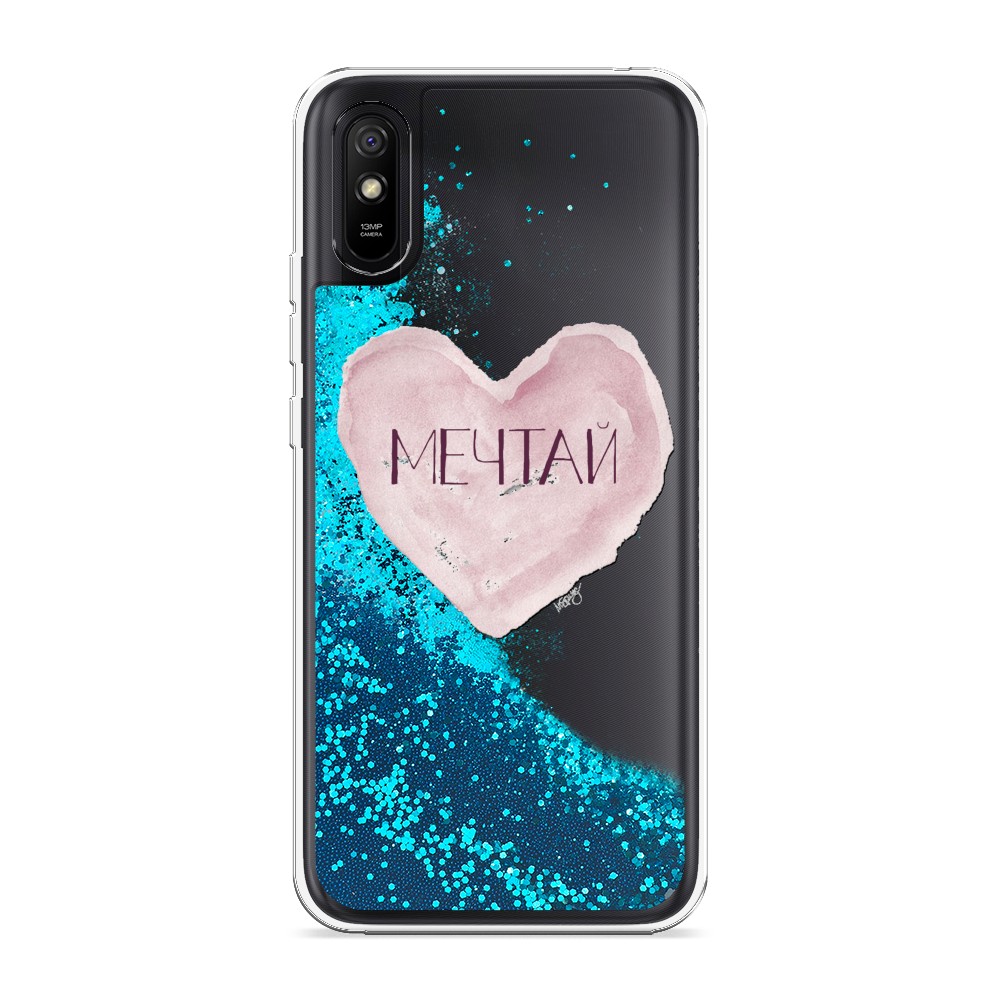 

Жидкий чехол с блестками "Мечтай сердце" на Xiaomi Redmi 9A, 38993-1