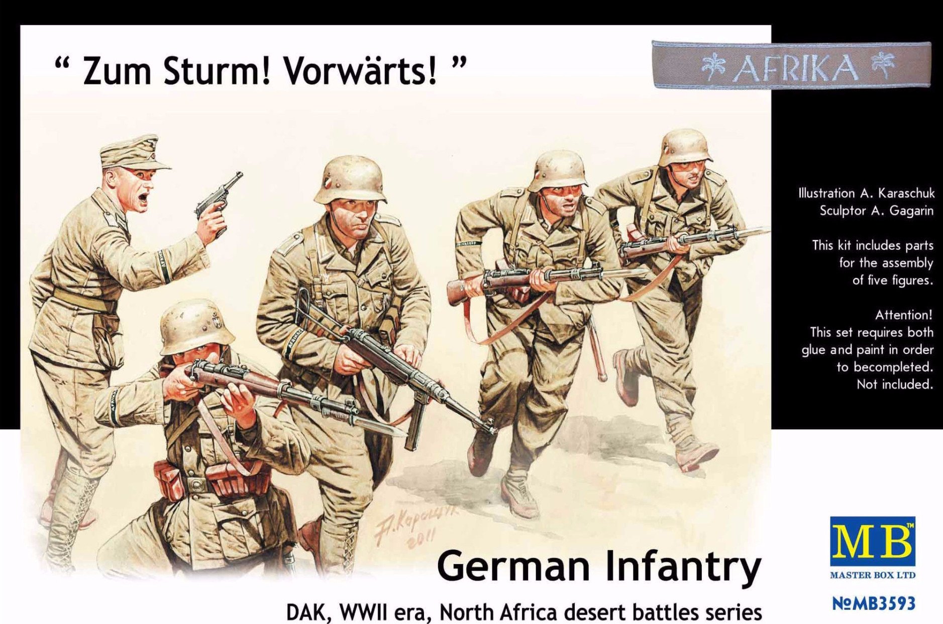 

Сборная модель MasterBox 1/35 Немецкая пехота, Африканский корпус 3593