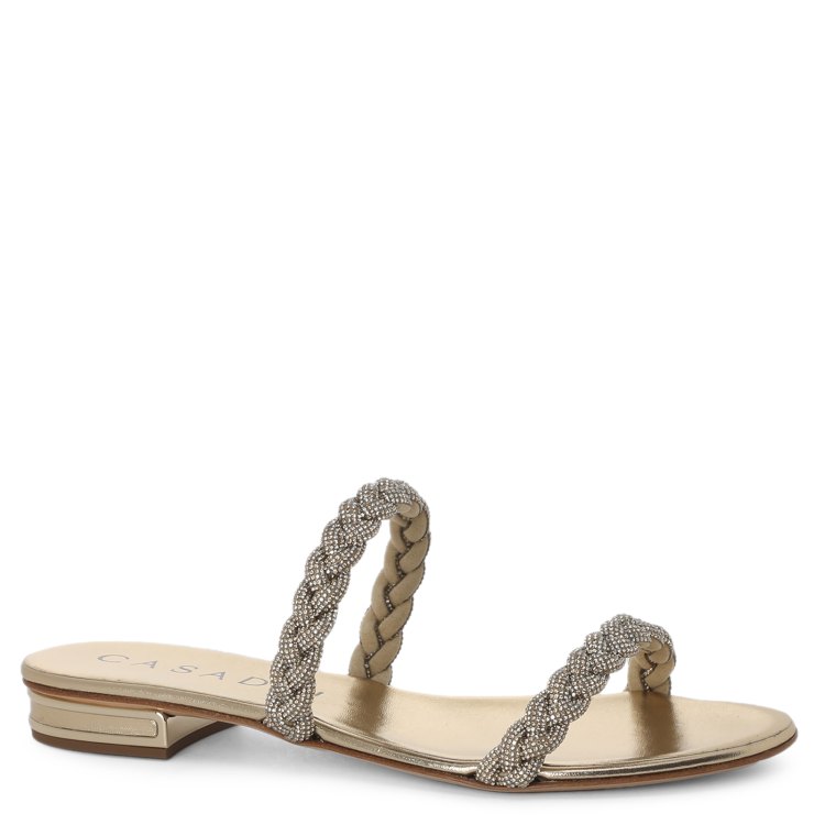 

Шлепанцы женские Casadei 1M768U010 золотистые 40 EU, 1M768U010