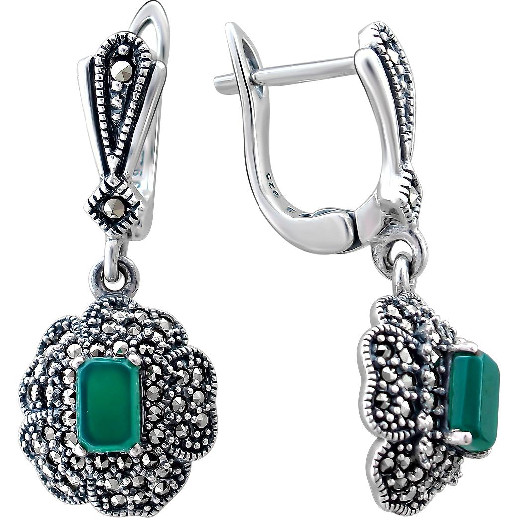 

Серьги женские из серебра Эстет С26С451040Ч, марказит/оникс, С26С451040Ч