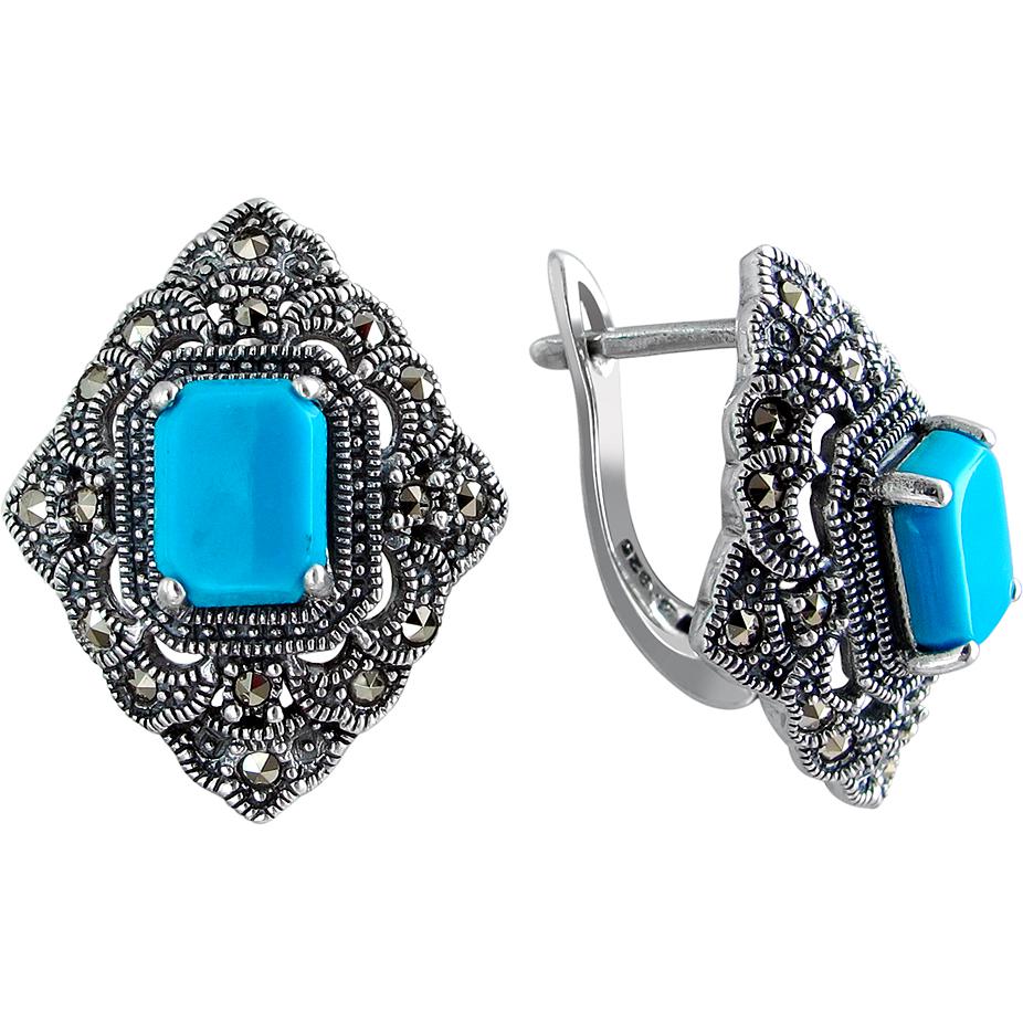 

Серьги женские из серебра Эстет С26С450903Ч, марказит/оникс, С26С450903Ч