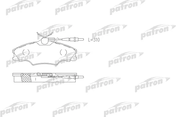 

Колодки тормозные дисковые передн PEUGEOT: 406 95-04, 406 Break 96-04 PATRON PBP1062