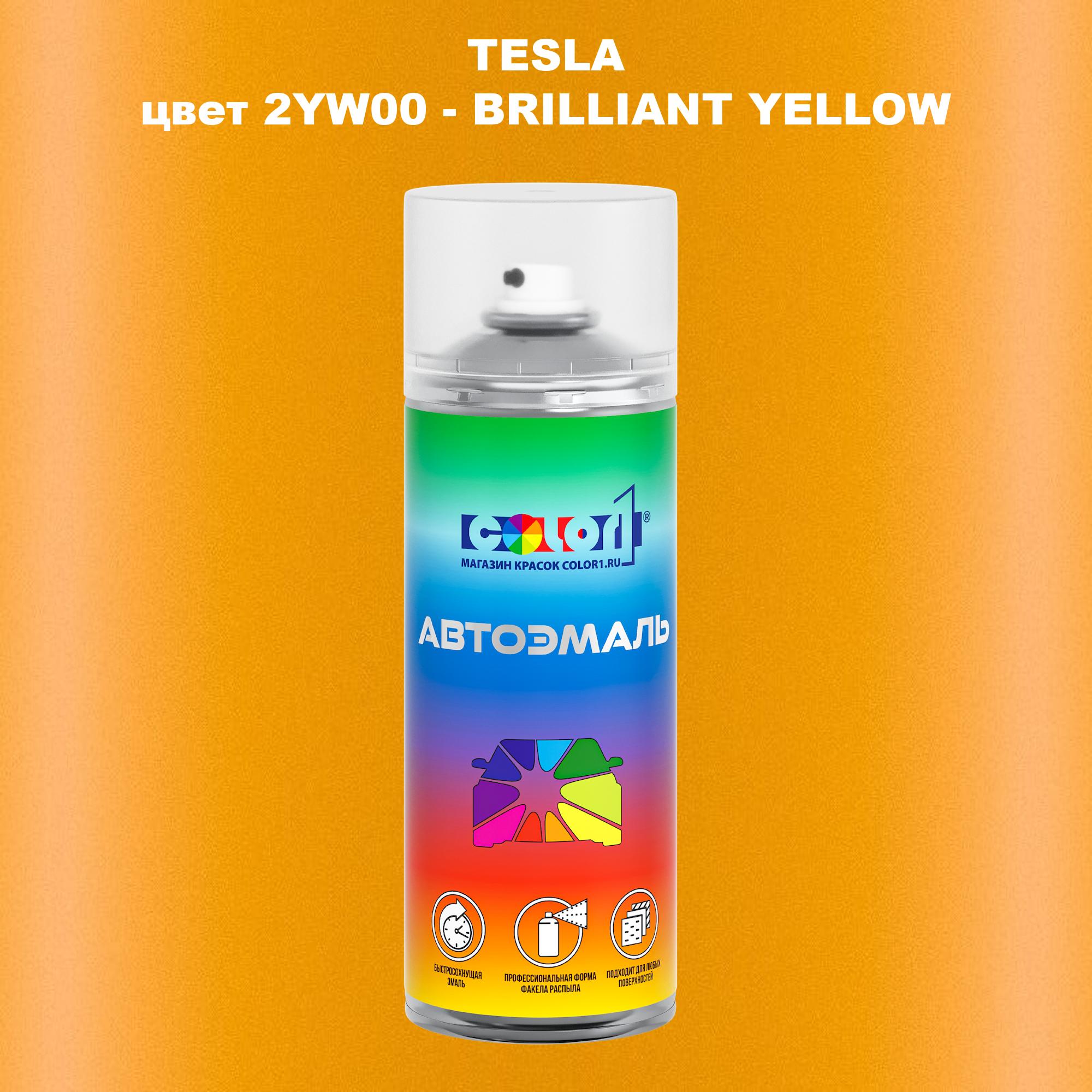 

Аэрозольная краска COLOR1 для TESLA, цвет 2YW00 - BRILLIANT YELLOW, Прозрачный