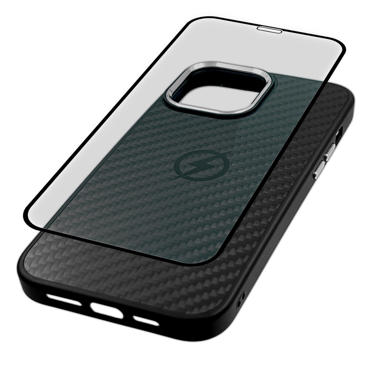 

Чехол Monarch для iPhone 12 QVCSGS-MON-CB-12-BK карбоновый черный, MON-CB-12