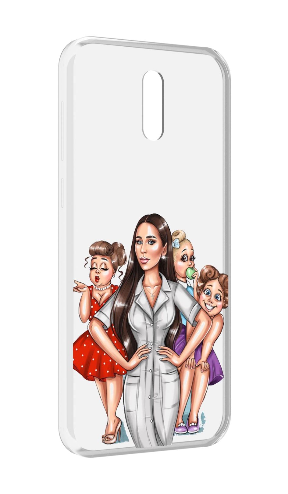 

Чехол MyPads Милые-дамы женский для Alcatel 3L (2019), Прозрачный, Tocco