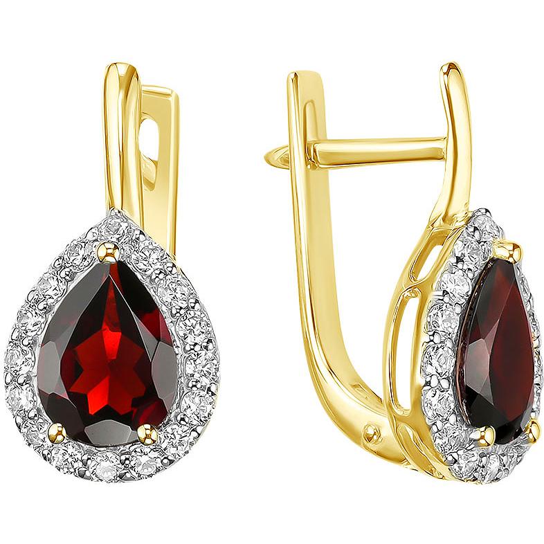 

Серьги женские из золота ALORIS 1347ГКц, гранат/фианит, 1347ГКц