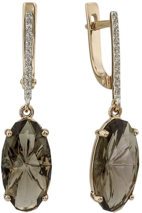 

Серьги женские из золота ALORIS 1680РКц, фианит/раухтопаз, 1680РКц