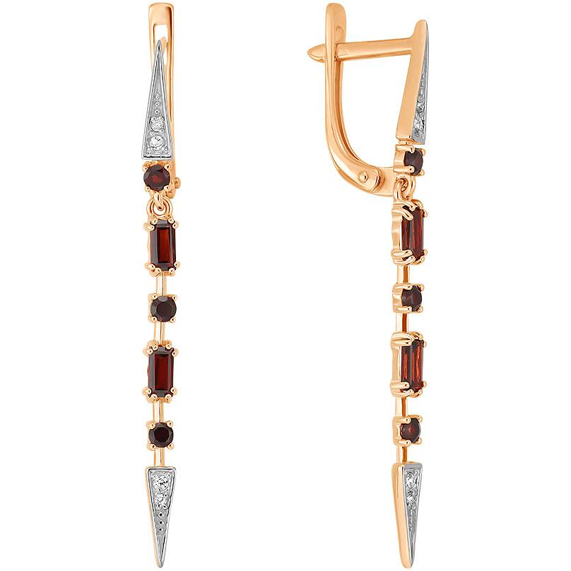 

Серьги женские из золота ALORIS 1969ГКц, гранат/фианит, 1969ГКц
