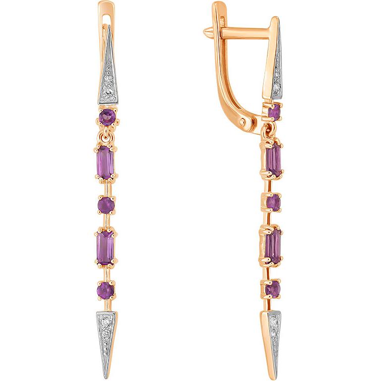 

Серьги женские из золота ALORIS 1969АКц, фианит/аметист, 1969АКц