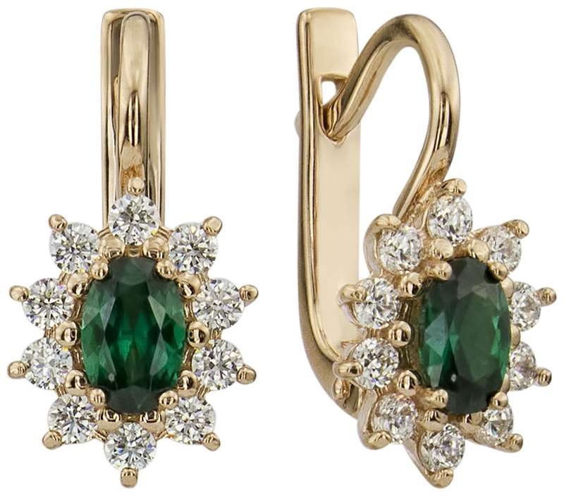 

Серьги женские из золота ALORIS 414НаноизКц, изумруд/фианит, 414НаноизКц
