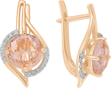 

Серьги женские из золота ALORIS 1461НаномоКц, фианит/морганит, 1461НаномоКц