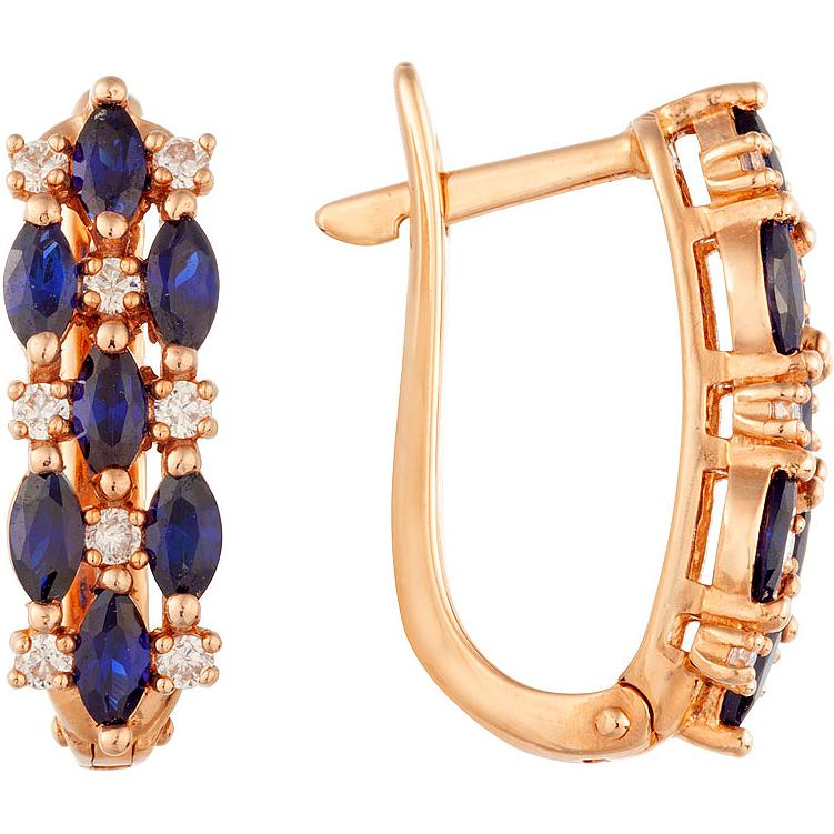 

Серьги женские из золота ALORIS 420НаноспКц, сапфир/фианит, 420НаноспКц